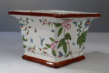 Load image into Gallery viewer, Square Porcelain Planter Featuring Flowers, Dragon Flies and Butterflies
