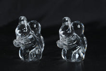 Load image into Gallery viewer, Pair Villeroy &amp; Boch Crystal Squirrel Figurines 4” Tall Clear Art Glass
