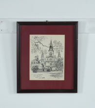 Load image into Gallery viewer, Vintage 1976 Don Davey St Louis Cathedral New Orleans Framed Lithograph 15x17
