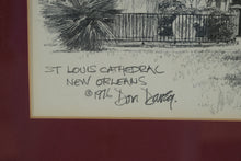 Load image into Gallery viewer, Vintage 1976 Don Davey St Louis Cathedral New Orleans Framed Lithograph 15x17
