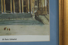 Load image into Gallery viewer, Pair of Framed Bernard Smith London Landmark Prints St Pauls Cathedral Westminster Abbey

