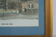 Load image into Gallery viewer, Pair of Framed Bernard Smith London Landmark Prints St Pauls Cathedral Westminster Abbey
