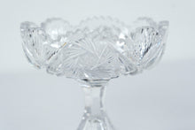Load image into Gallery viewer, Vintage Cut Crystal Pedestal Bowl Center Candle Holder

