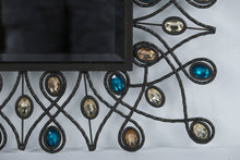 Load image into Gallery viewer, Pier 1 Imports “Stardust Peacock” Mirror – 24” x 36” – Jeweled Metal Frame Wall Mirror
