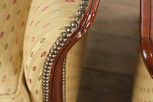 Load image into Gallery viewer, Statesville Chair Company Upholstered Tub Armchairs with Carved Wood Frames – Pair
