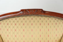 Load image into Gallery viewer, Statesville Chair Company Upholstered Tub Armchairs with Carved Wood Frames – Pair
