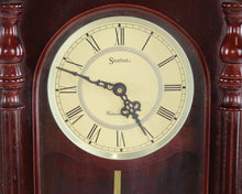 Load image into Gallery viewer, Stratford Westminster Wall Clock Battery Powered Pendulum Traditional Cherry Finish
