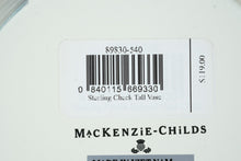 Load image into Gallery viewer, MacKenzie-Childs Sterling Check Tall Vase – Handcrafted Ceramic Decor with Platinum Rim
