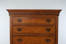 Load image into Gallery viewer, Sterling Ashmore Burled Wood Inlaid Secretary Highboy Chest
