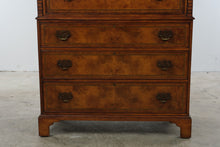Load image into Gallery viewer, Sterling Ashmore Burled Wood Inlaid Secretary Highboy Chest
