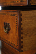 Load image into Gallery viewer, Sterling Ashmore Burled Wood Inlaid Secretary Highboy Chest
