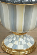 Load image into Gallery viewer, MacKenzie-Childs Sterling Stripe Tabletop Urn – Hand-Painted Ceramic with Gold Accents
