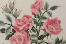 Load image into Gallery viewer, Crewel Stitched Roses in a Vase - 26&quot; x 28&quot;
