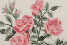 Load image into Gallery viewer, Crewel Stitched Roses in a Vase - 26&quot; x 28&quot;
