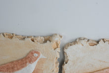 Load image into Gallery viewer, Pair Faux Stone Relief Bird Wall Plaques Rustic Mediterranean Cast Plaster Art 14 x 10

