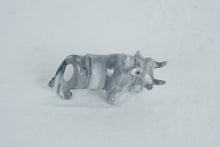 Load image into Gallery viewer, Hand Carved Gray Marble Bull Figurine Stone Sculpture 6.5 Inch
