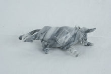 Load image into Gallery viewer, Hand Carved Gray Marble Bull Figurine Stone Sculpture 6.5 Inch
