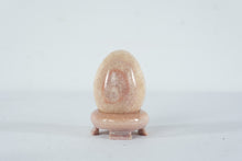 Load image into Gallery viewer, Polished Stone Egg Sculpture with Stand Pink and Purple Banded Mineral Decor
