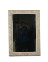 Load image into Gallery viewer, Rustic Faux-Stone Leaf Pattern Wall Mirror – 26.5&quot; x 38.5&quot;
