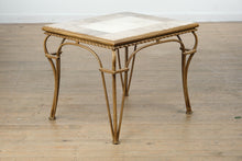 Load image into Gallery viewer, Stone Top Side Table with Wrought Iron Base

