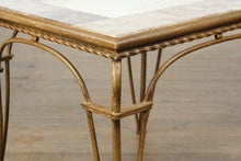 Load image into Gallery viewer, Stone Top Side Table with Wrought Iron Base
