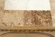 Load image into Gallery viewer, Stone Top Side Table with Wrought Iron Base
