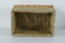 Load image into Gallery viewer, Woven Natural Fiber Storage Basket with Removable Damask Fabric Liner – Rectangular Organizer
