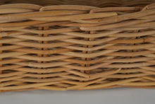 Load image into Gallery viewer, Square Woven Wicker Storage Basket – Natural Rattan Look – 19" x 15" x 6.5"
