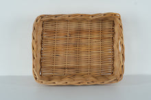 Load image into Gallery viewer, Square Woven Wicker Storage Basket – Natural Rattan Look – 19" x 15" x 6.5"
