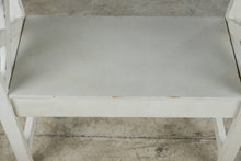 Load image into Gallery viewer, White Wood Storage Bench X Back Entryway Window Seat
