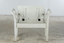 Load image into Gallery viewer, White Wood Storage Bench X Back Entryway Window Seat
