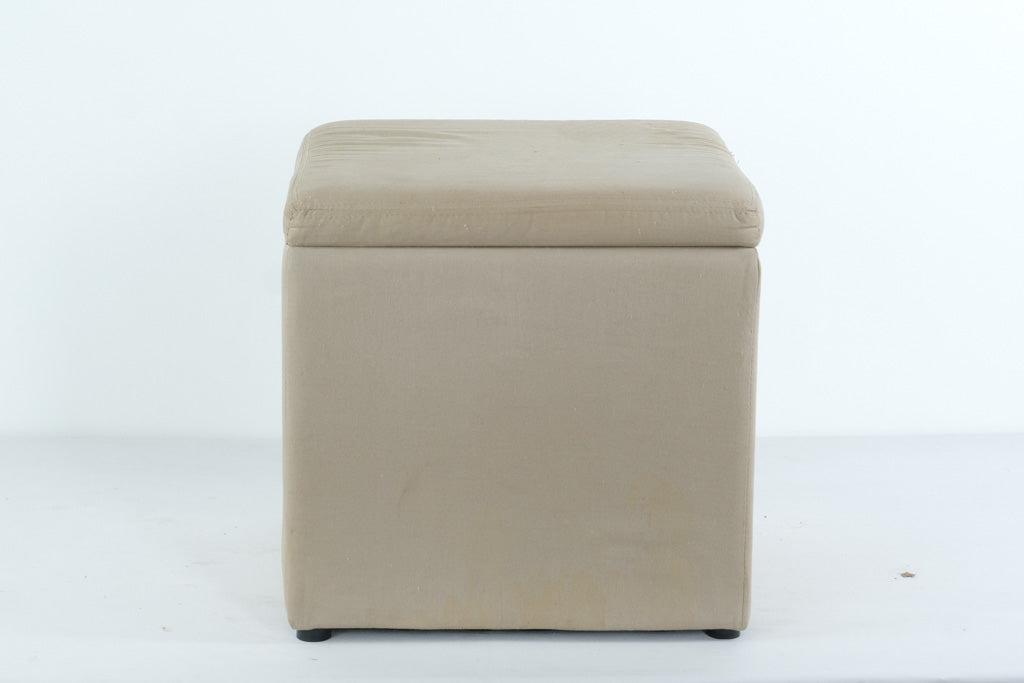 Beige Fabric Storage Cube with Removable Lid – 15