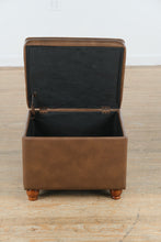 Load image into Gallery viewer, Brown Storage Cube Ottoman
