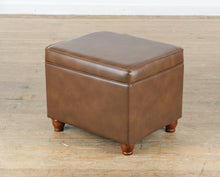 Load image into Gallery viewer, Brown Storage Cube Ottoman
