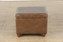 Load image into Gallery viewer, Brown Storage Cube Ottoman
