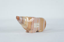 Load image into Gallery viewer, Stone Bear Fetish Carving Banded Calcite Animal Figurine Zuni Style
