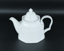 Load image into Gallery viewer, Studio Nova “Maison Blanche” Fine China Teapot – White Octagonal Design • 10" Wide • Elegant Modern Classic

