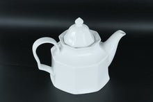 Load image into Gallery viewer, Studio Nova “Maison Blanche” Fine China Teapot – White Octagonal Design • 10" Wide • Elegant Modern Classic
