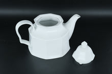 Load image into Gallery viewer, Studio Nova “Maison Blanche” Fine China Teapot – White Octagonal Design • 10" Wide • Elegant Modern Classic
