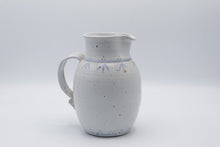 Load image into Gallery viewer, Studio Pottery Stoneware Pitcher Blue White Hand Thrown Signed 7 5 Inch
