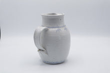 Load image into Gallery viewer, Studio Pottery Stoneware Pitcher Blue White Hand Thrown Signed 7 5 Inch

