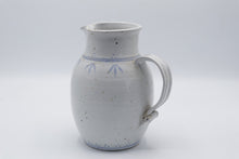 Load image into Gallery viewer, Studio Pottery Stoneware Pitcher Blue White Hand Thrown Signed 7 5 Inch
