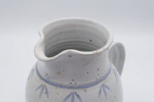Load image into Gallery viewer, Studio Pottery Stoneware Pitcher Blue White Hand Thrown Signed 7 5 Inch
