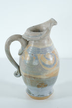 Load image into Gallery viewer, Handmade Studio Pottery Pitcher – Swirled Glaze, Sculpted Spout &amp; Handle – 10" Tall
