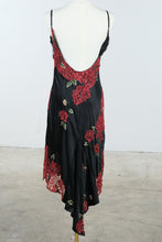 Load image into Gallery viewer, Sue Wong Nocturne Black Silk Red Lace Sequin Floral Dress Size 8
