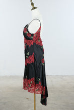 Load image into Gallery viewer, Sue Wong Nocturne Black Silk Red Lace Sequin Floral Dress Size 8
