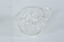 Load image into Gallery viewer, Vintage Cut Crystal Creamer Sugar Bowl Set Starburst Pattern
