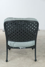 Load image into Gallery viewer, Summer Classics Black Cast Aluminum Outdoor Lounge Chair and Ottoman with Cushions
