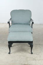 Load image into Gallery viewer, Summer Classics Black Cast Aluminum Outdoor Lounge Chair and Ottoman with Cushions

