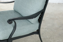 Load image into Gallery viewer, Summer Classics Black Cast Aluminum Outdoor Lounge Chair and Ottoman with Cushions
